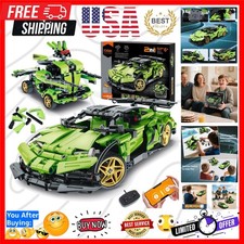 STEM Building Blocks Kit for Kids - 2 in 1 Remote Control Race Car and Robot ...