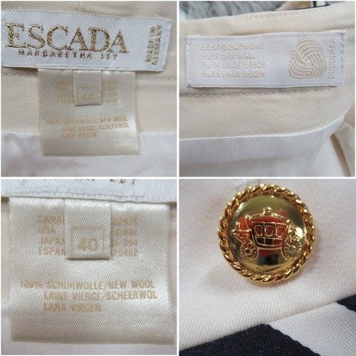 Escada Elfenbein & Schwarz Wolle Jacke & Rock Anzug Set Damen 38/40 US Größe 10/12 - Bild 13 von 16