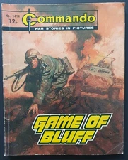 Commando Comic No.1414 "Game Of Bluff" 1980 Vintage 12p Original Price