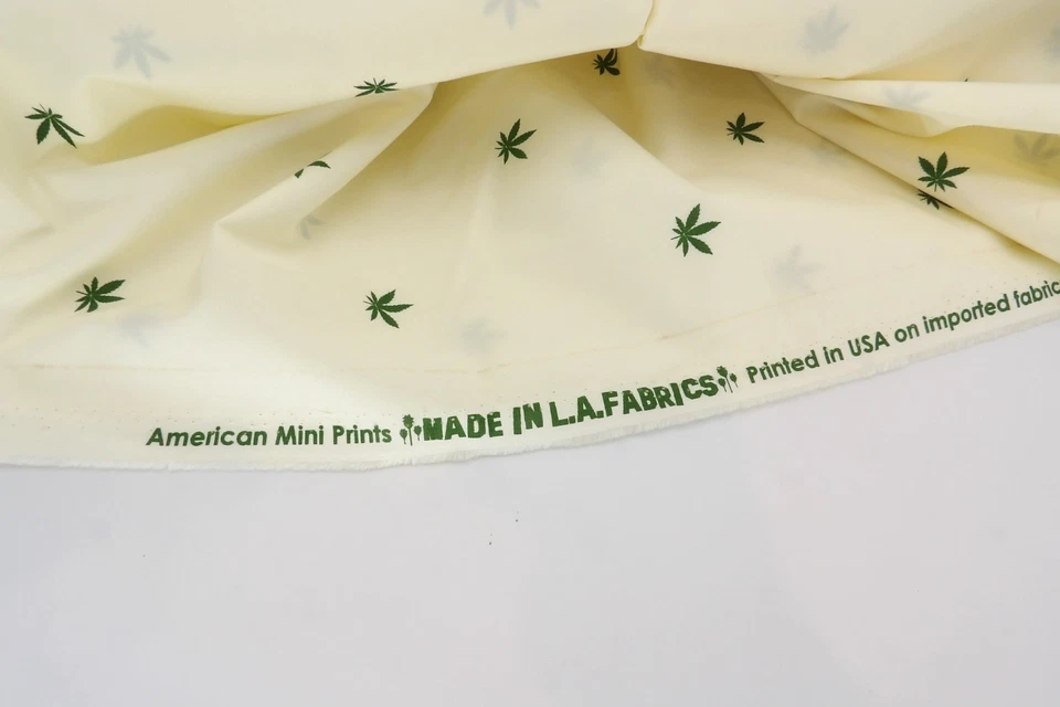 Robert Kaufman Cannibis Crema y Verde 2,5 Yardas L.A. Telas #12 Foto 2 de 4