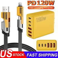 120W Fast Type C Wall Charger , 4-In-1 65W Super Fast Cable For Cell Phone iPad
