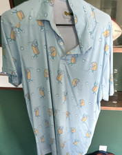 Tipsy Elves Polo Short Sleeve Men's XL Light Blue Graphic Golf Funny