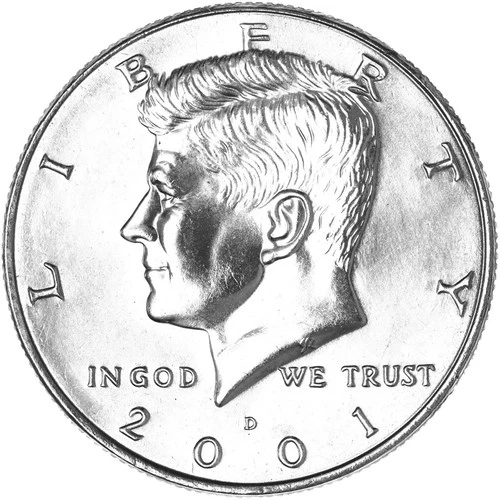2001 D Kennedy Half Dollar Uncirculated from Mint Set