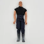 Vintage Hasbro GI Joe 12" Action Figure in Black Shirt and Dark Blue Pants Navy