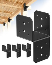 4 PCS Black Joist Hanger Bracket 4x4 Brackets For Wood Heavy Duty Steel Mount