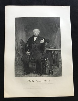 steel engraving Adams Charles Francis Sr. politician diplomat #2 America 250