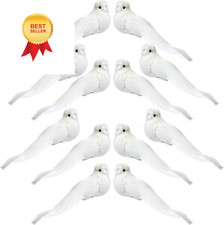 Threan 12 Pcs Christmas Dove Birds Clip on Tree Artificial White...