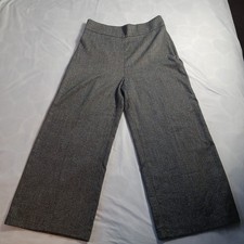 Zara Women Wide Leg Pants, Culottes, Herringbone Black And White, SZ L, READ