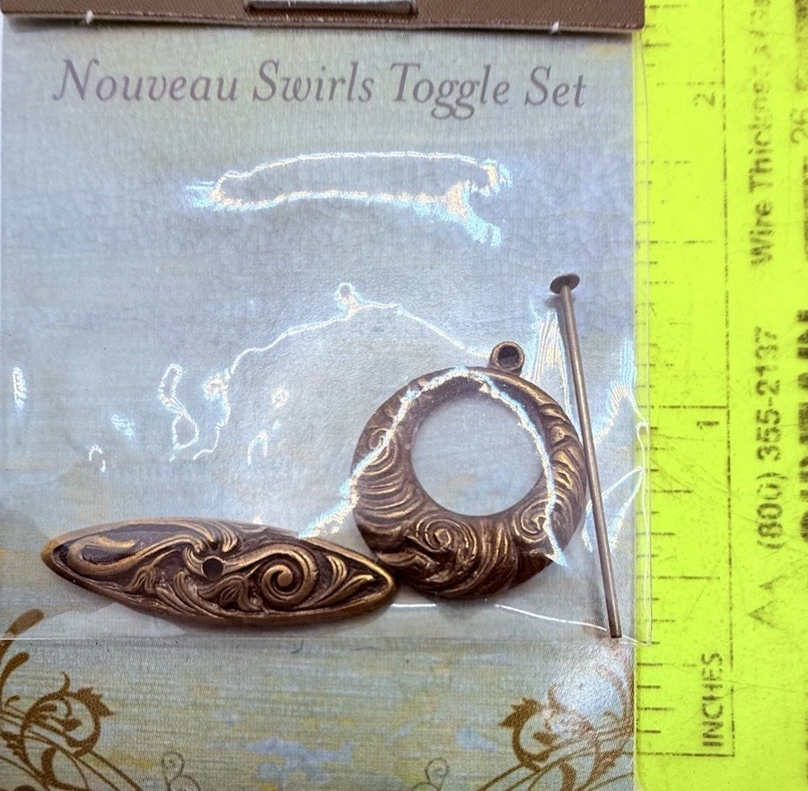 Vintaj Ornate Brass Hook Toggle Clasp Set - Image 2 of 2