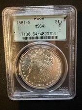 1881-S Morgan Silver Dollar PCGS MS64