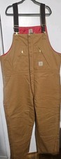 Carhartt Duck Zip to Waist Overalls Quilt Lined R38BRN Men SZ 48 X 34 NWT IRR