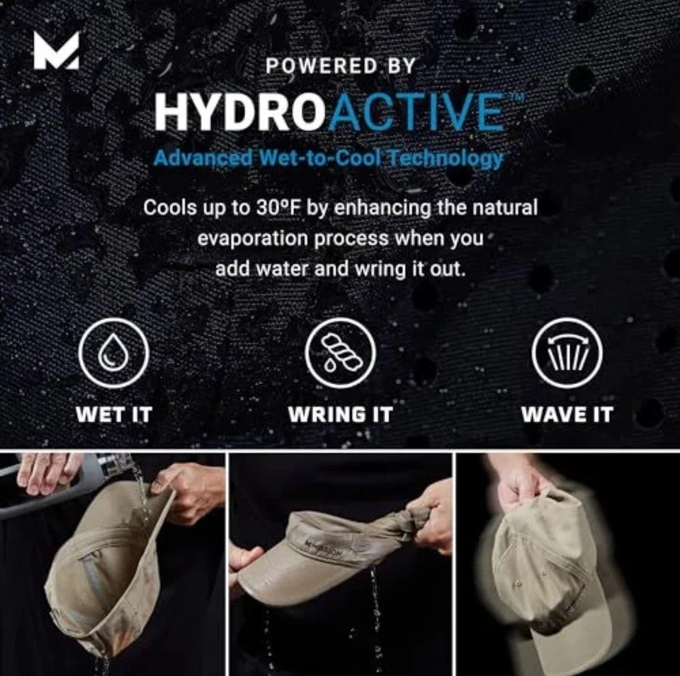 NWT Mission Hydroactive Cooling Performance Ball Cap Hat UPF50 Adjustable Unisex - Image 4 of 4
