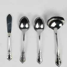 Lot of 4 Oneida St. Louis Stainless Flatware Ladle 2 Spoons & Butter Knife