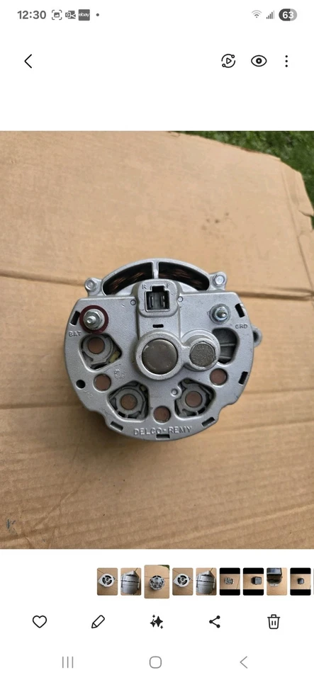 Corvette Chevy 1100696 1966 con fecha 5M13 Delco Remy alternador Ti 42amp restaurado Foto 3 de 4