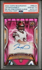 2024 Topps Resurgence Jayden Daniels Rookie Signatures Pink /10 RC AUTO PSA 10