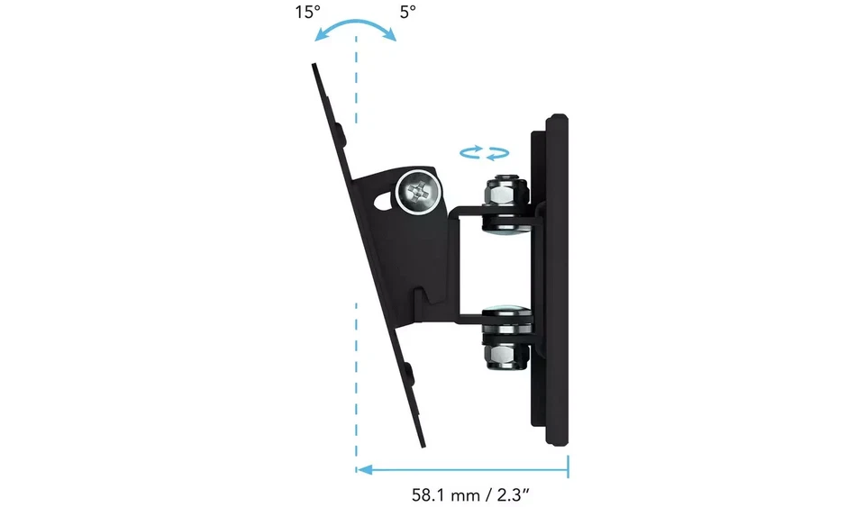 Soporte de TV para monitor AVF inclinable giro hasta 28 pulgadas montaje en pared AAL112 negro 9159213 N Foto 2 de 3