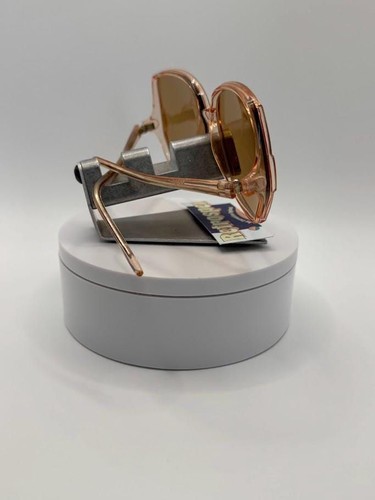 NEW Vintage Oversize Sunglasses Drop Temple Style Crystal Brown Monochrome #830 - Picture 9 of 10