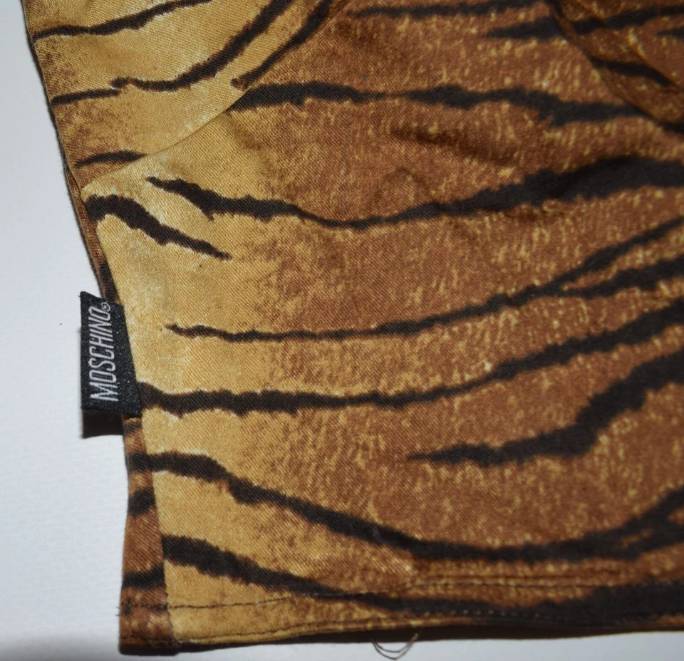Moschino 90's Tiger Animal Print Sexy Crop Top Bustier I 40 US 6 Made In Italy - Image 2 of 4