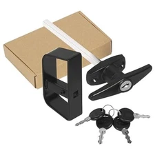 Shed Door Latch T-Handle Lock Kit with 5 Keys for Playhouses Chicken Coops