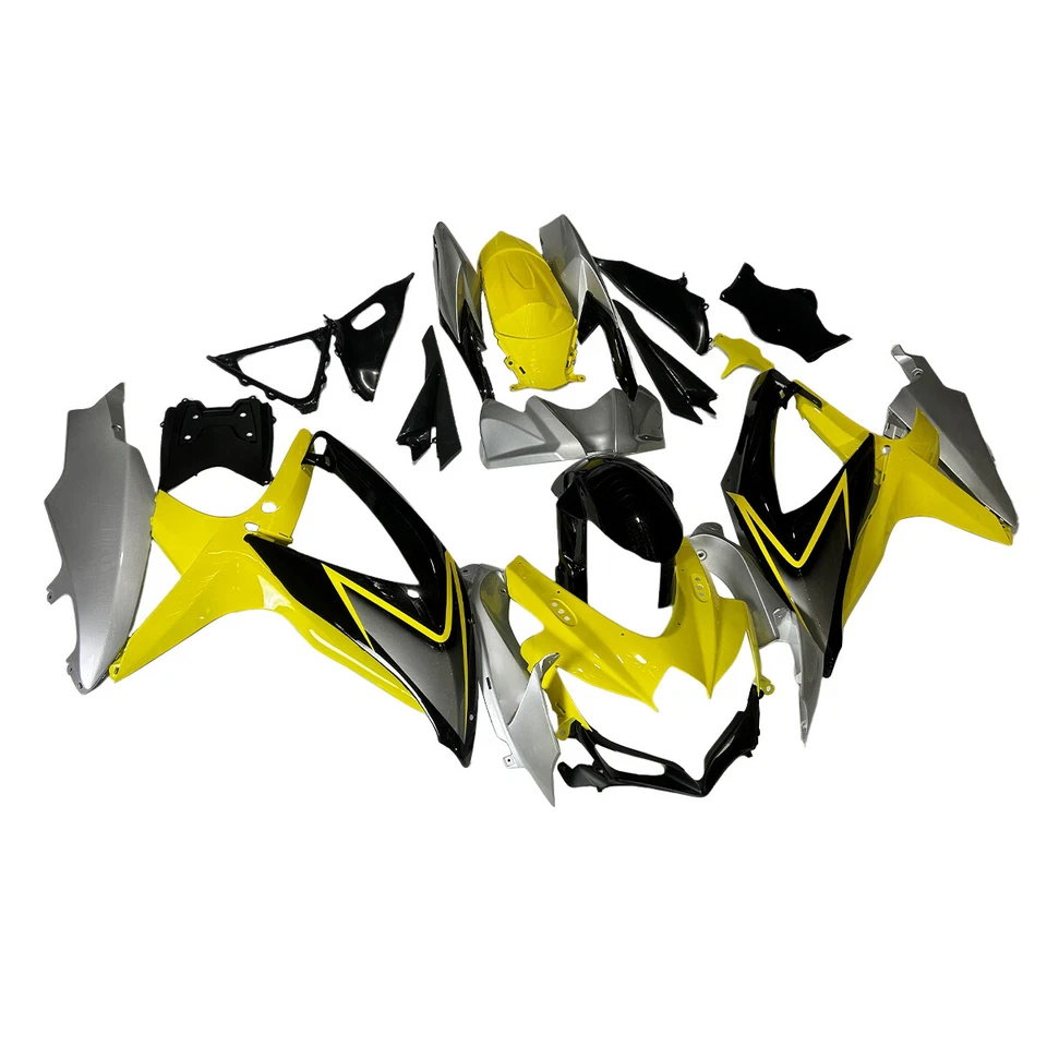 Yellow Silver Fairing Kit For Suzuki GSXR600 GSXR750 2008-2010 K8 ABS Bodywork — 第 2/4 张图片