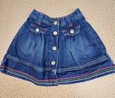 Gymboree Little Girls Size 4 Cotton Denim Blue Jean Skirt Embroidered Hem 2013