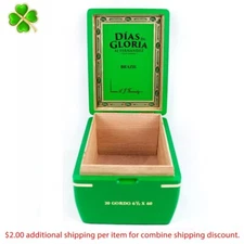 Dias De Gloria Gordo Brazil Empty Wood Cigar Box 7.5" x 5.5" x 4"