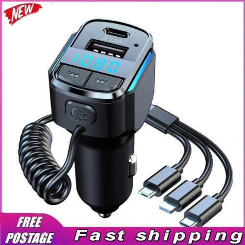 2 USB Port Adapter FM Transmitter 15.5W Bluetooth - Compatible for iPhone Huawei - Picture 1 of 12