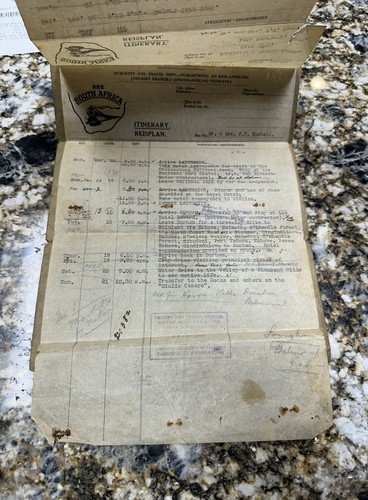 1937 SOUTH AFRICAN RAILWAYS ITINERARY SUID AFRIKAANSE SPOORWEE EN HAWENS - Picture 3 of 10