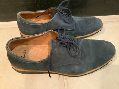 Suede Mens Clarks Shoes Clearance Men's Clarks Blue Suede Oxford