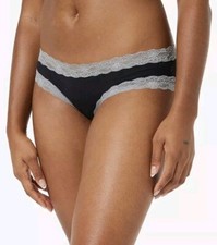 Iris & Lilly Women's Cotton & Lace Hipster Knickers Black Grey 5 Pack Size 16