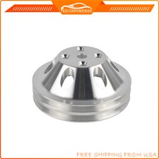 Double 2 Grooves Long Water Pump Pulley Polished Aluminum For Chevy Sbc 350 400 Double 2 Grooves Long Water Pump Pulley Polished Aluminum For Chevy Sbc 350 400