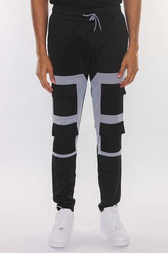 Mens Fashion Track Pants Square Block Stretch Skinny Fit Jogger Pants Casual - Bild 16 von 18