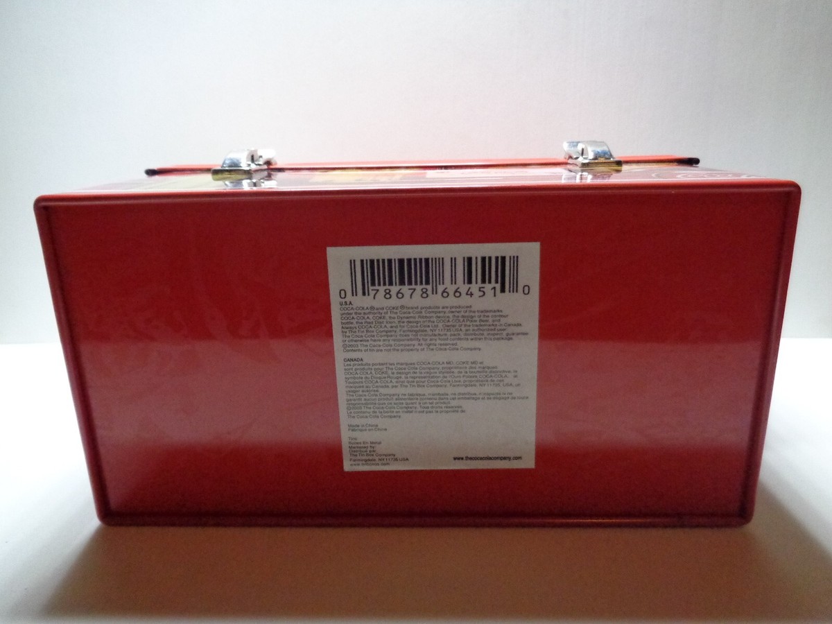 Coca Cola Mini Handled Lunchbox Metal Tin Lunch Pail Box vintage