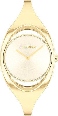 Calvin Klein WomenS CK Elation 25200422 officiel Quartz Watch, Champagne, 32.5 Mm Case D