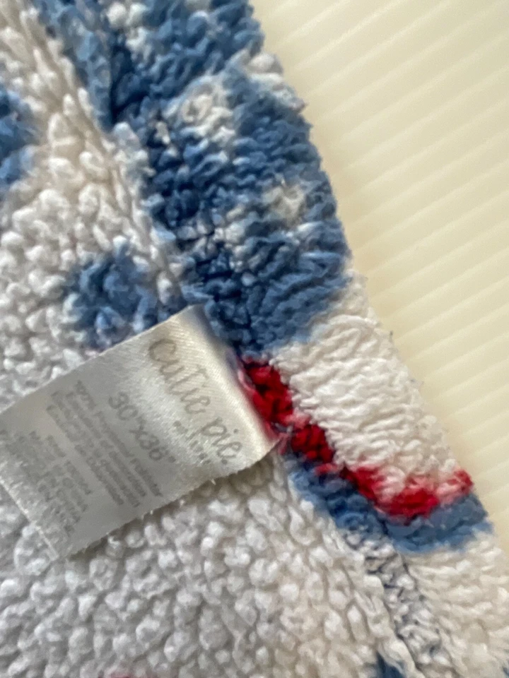 Cutie Pie Mamá Bebé Dino Dinosaurio Polar Bebé Manta Lovey Azul Rojo Pies Blancos Foto 4 de 4