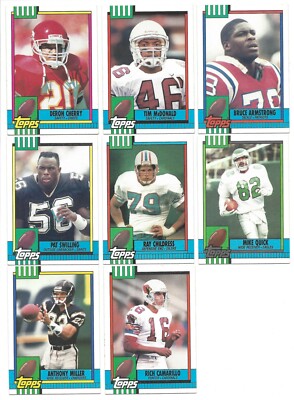 1990 Topps Football 26 Card Lot Of Multiple Pro-Bowlers D Cherry M Quick R Craig
