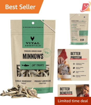 Freeze-Dried Raw Minnows Cat Treats, 1 oz - Single Ingredient Goodness
