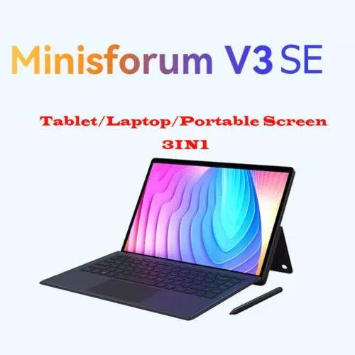 Minisforum V3 SE Platform Tablet Ryzen 7-7735U 16GB+1TB w/ Keyboard+pen+Film - Picture 3 of 5