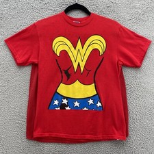 Wonder Woman Youth Shirt Medium M Red DC Comics Costume Rubies Cape