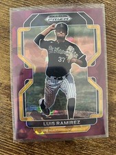 2022 Prizm Draft Picks Burgundy Cracked Ice LUIS RAMIREZ /23 Rangers SP RC