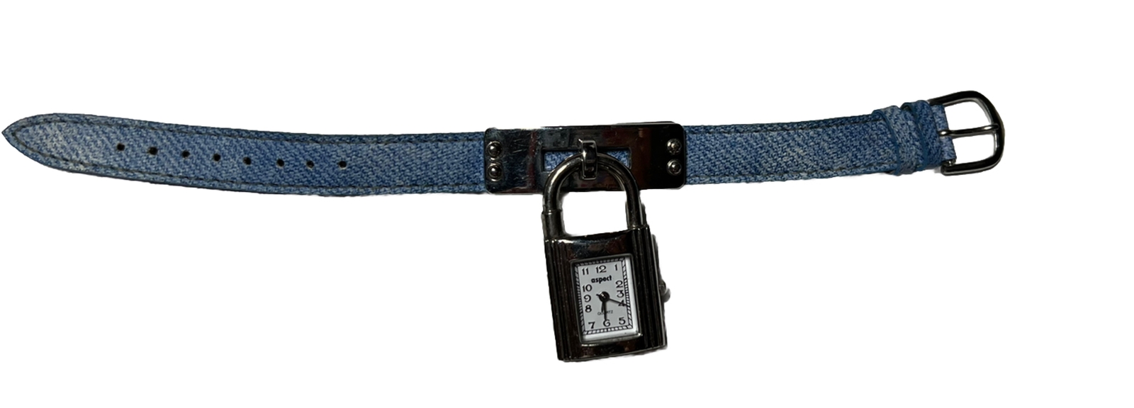 Aspect Silver Tone Accent Rectangle locket lock d… - image 7