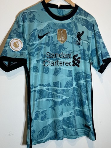 Nike Liverpool FC Jersey 20/21 Stadium Away Green Football Large Ariel Soccer - Picture 3 of 7