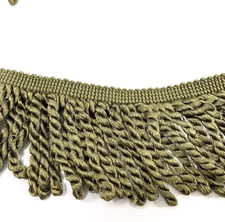 Avocado Green 3" Bullion Fringe Trim Upholstery Drapery Crafts 6 Yards Total