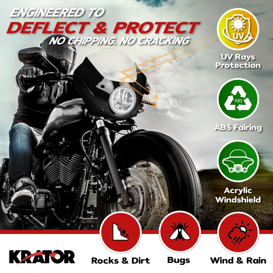 Kit de carenado transparente + montaje para Harley Davidson Sportster Custom XL1200C 1996-2010 Foto 3 de 4