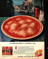 1964 Chef Boy-Ar-Dee Pizza Mix Cheese Sausage Italy Foods Vtg Magazine Print Ad