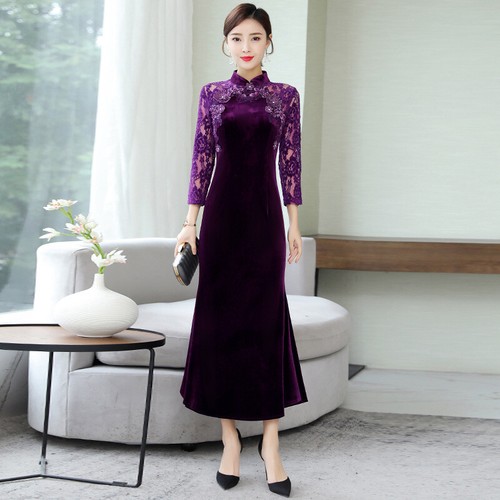 Women Velvet Velvet Dress Elegant 