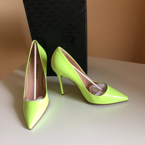 Damen Pumps Größe 39 Neon Gelb Lackleder von R&R Renzi Italia neu mit Karton