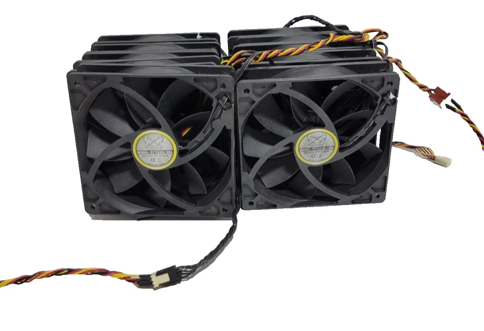 Scythe 120mm 3 pin Computer case fans PC Gaming DC 12V SY1225SL12SL (LOT X10). - Image 4 of 4