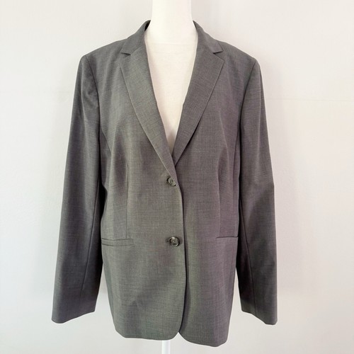 Talbots Wool Blend Business Casual Blazer Jacket Women’s Size 14 NWOT Charcoal