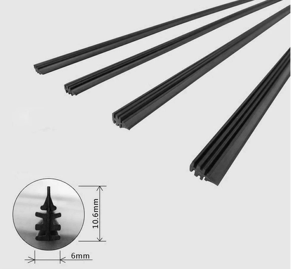 4Pcs Universal 26" Car Bus Rubber Frameless Windshield Wiper Blade Refills ] - Image 2 of 4